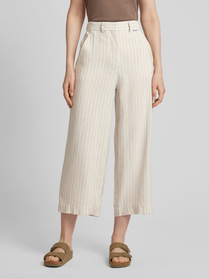 ARMEDANGELS Wide Leg Stoffhose mit Streifenmuster Modell 'CAARUNUS' Offwhite 4