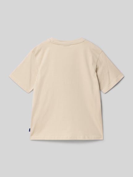 ONLY & SONS t-shirt o kroju regular fit z czystej bawełny model 'FRED LIFE' Beżowy 3