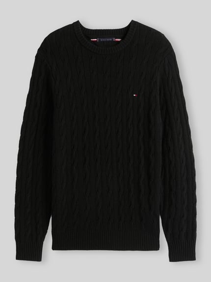 Tommy Hilfiger Sweter o kroju regular fit z czystej wełny owczej Czarny 2