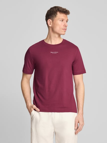 Marc O'Polo Regular Fit T-Shirt aus reiner Baumwolle Dunkelrot 4