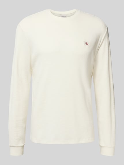 Calvin Klein Jeans Longsleeve mit Label-Detail Offwhite 2