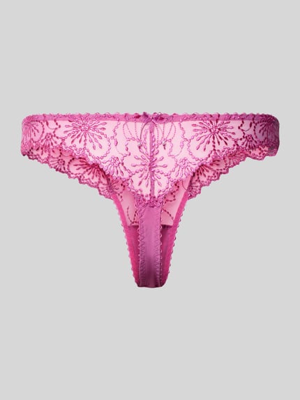 Produktfoto, Slim Fit String in semitransparentem Design Modell 'Jane' von Marie Jo, florales Allover-Stitching, elastischer Material-Mix mit Baumwoll-Anteil, Damen.