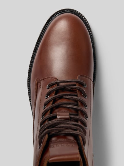 Tommy Hilfiger Stiefel aus echtem Leder mit Reißverschluss Cognac 3