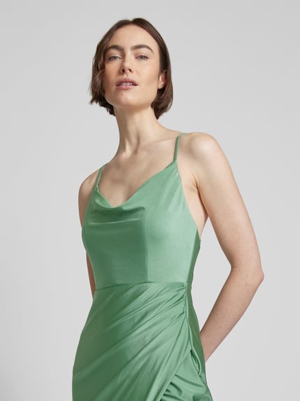 VM by Vera Mont Tailliertes Abendkleid mit Wasserfall-Ausschnitt Hellgruen 3