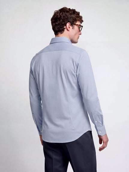 Seidensticker Slim Fit Businesshemd aus Baumwoll-Modal-Mix Modell 'Light Spread Kent' Bleu 5