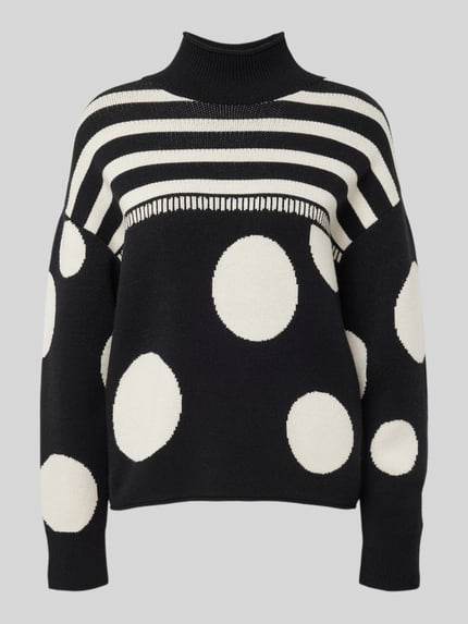 Oui Strickpullover mit Turtleneck Black 2