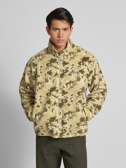 PEGADOR Teddyfelljacke mit Label-Stitching Modell 'JOHNSON' Oliv Melange 4