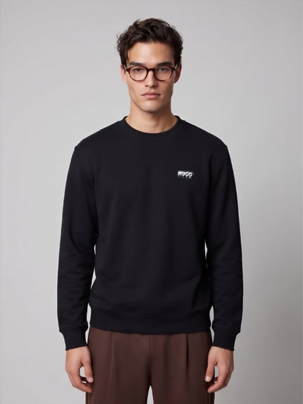 HUGO Blue Sweatshirt mit Logo-Print Nodacrew 10283345 BLACK 4