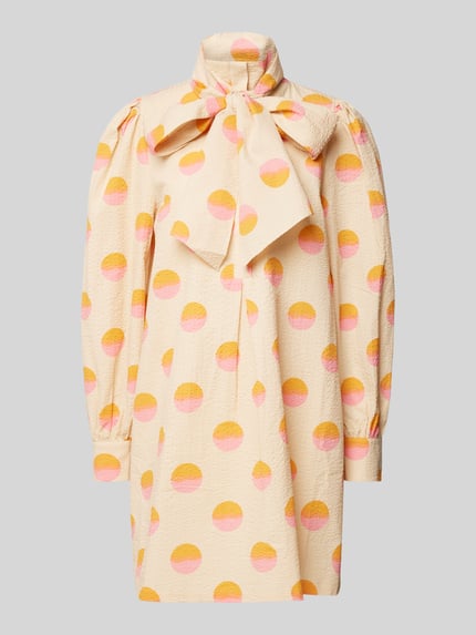 STELLA NOVA Knielange jurk met structuurmotief Offwhite - 2