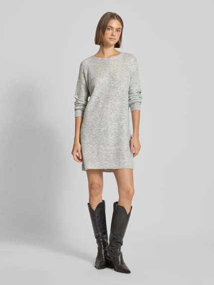 ONLY Strickkleid mit Rippstruktur Modell 'CAROL' Hellgrau 1