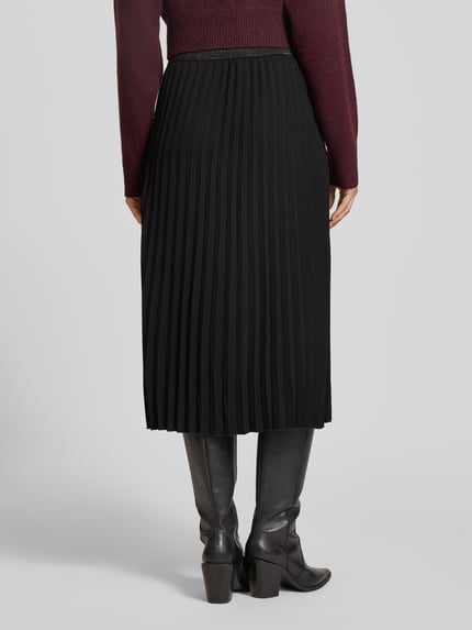 Tom Tailor Uitlopende plissérok met elastische band BLACK - 5