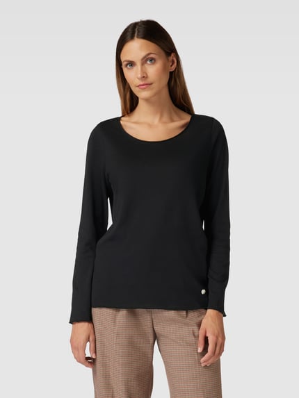 Smith and Soul Longsleeve met labelapplicatie Zwart - 4