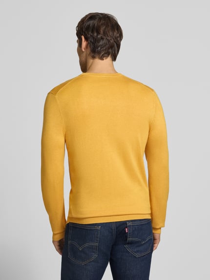 MCNEAL Strickpullover mit geripptem Rundhalsausschnitt Senf Melange 5