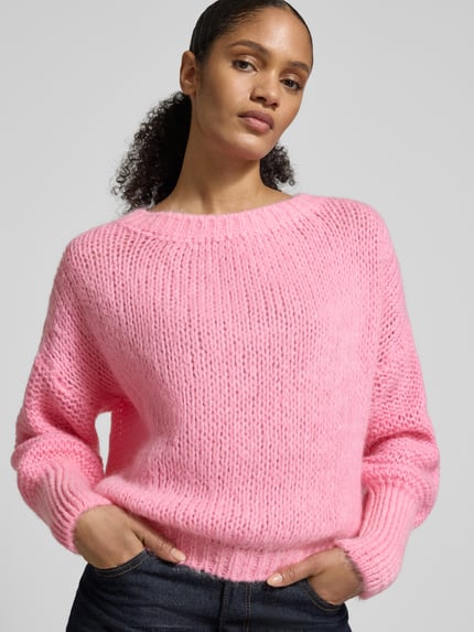 LOLLYS LAUNDRY Oversized Strickpullover mit Mohair-Anteil Modell 'Isolde' Rosa 3