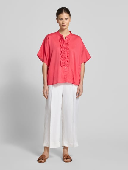 0039 Italy Relaxed Fit Bluse mit Rüschen Modell 'DAISY' Rot 1
