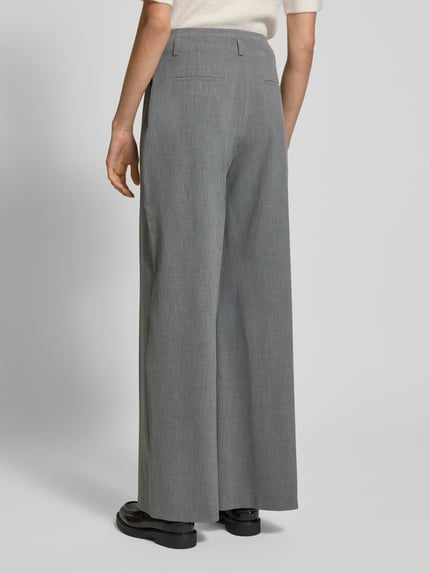 SEDUCTIVE Wide leg bandplooibroek met riemlussen, model 'DEVI' Middengrijs gemêleerd - 5