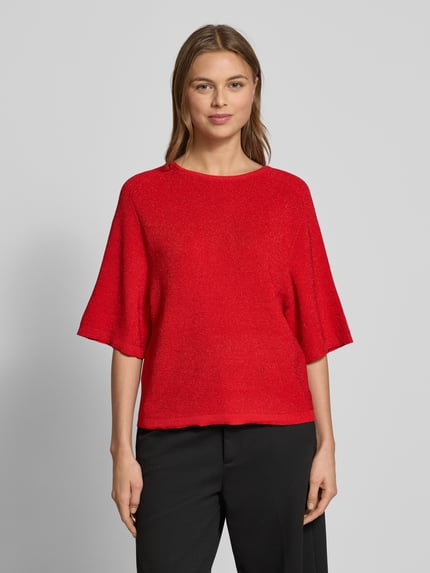ICHI Gebreide pullover met 3/4-mouwen, model 'CODY' Rood - 4