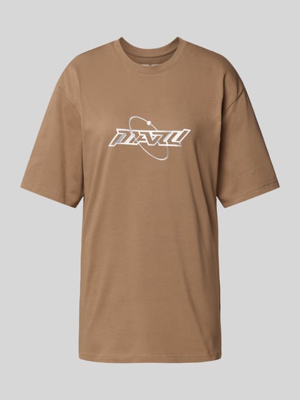REVIEW X MATW T-shirt z nadrukiem z logo — MATW X Review Szarobrązowy 2
