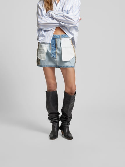 VETEMENTS jeansrok met 5-pocketmodel Lichtblauw - 4