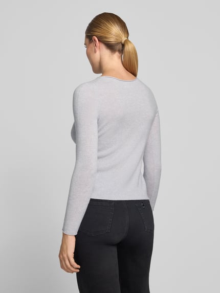 Christian Berg Woman Regular fit gebreide pullover van puur kasjmier Middengrijs gemêleerd - 5
