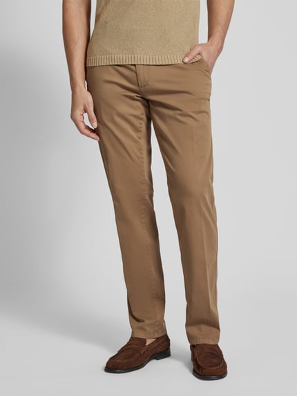 EUREX by Brax comfort fit stoffen broek met Franse steekzakken model 'JIM' Beige - 4