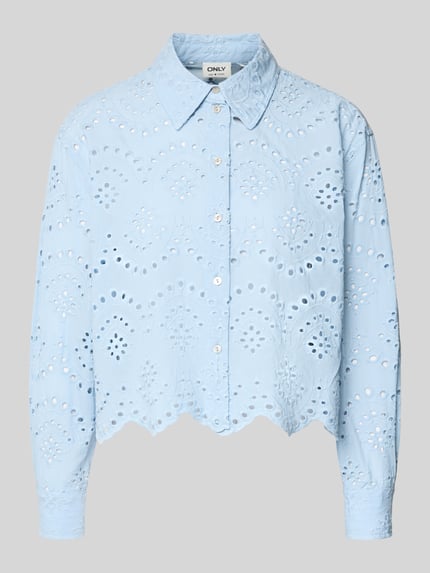 ONLY regular fit overhemdblouse van puur katoen model 'VALAIS' Lichtblauw - 2