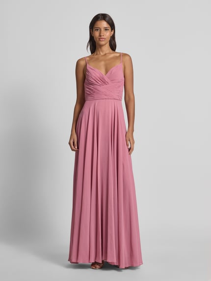 Mascara Abendkleid mit gelegten Falten Altrosa 4