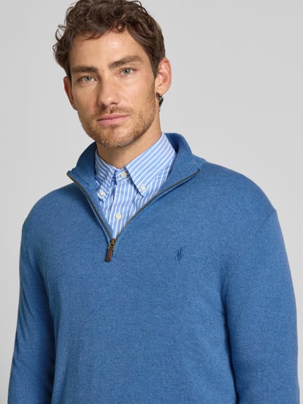 Polo Ralph Lauren Regular Fit Troyer aus reiner Wolle Blau 3