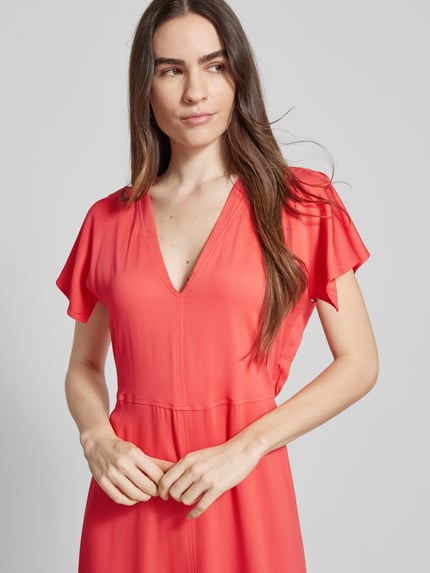 BOSS Midi-jurk met V-hals, model 'Dieshana' Felroze - 3