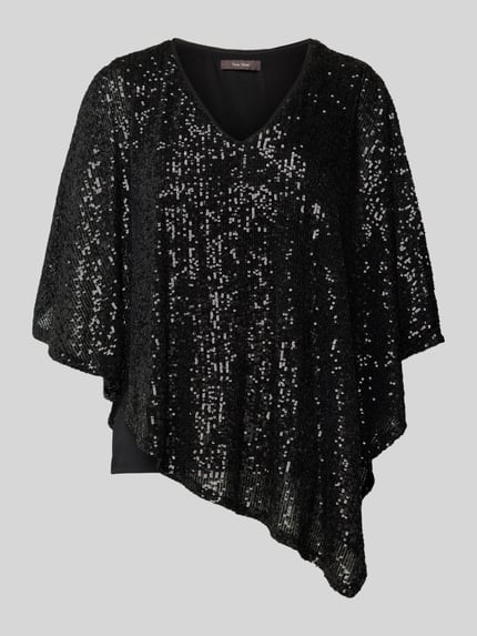 Vera Mont Blousenshirt met pailletten en V-hals Zwart - 2