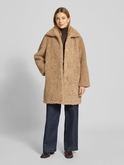Jake*s Casual Regular Fit Mantel aus Teddyfell mit Umlegekragen Camel 1