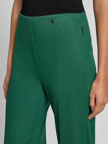 Marc Cain Straight leg pantalon met persplooien Donkergroen - 3