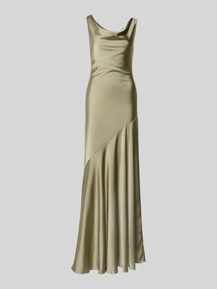 Mascara Abendkleid mit Wasserfall-Ausschnitt und breiten Trägern Oliv 2