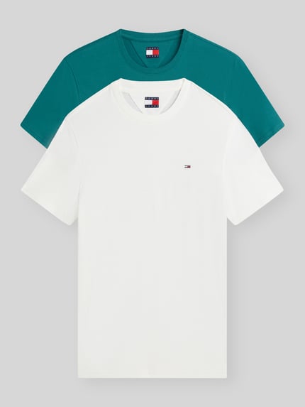 Tommy Jeans Slim Fit T-Shirts aus reiner Baumwolle im 2er-Pack Petrol 2