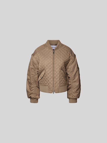 Stand Studio Gewatteerd jack met tweewegritssluiting Taupe - 2