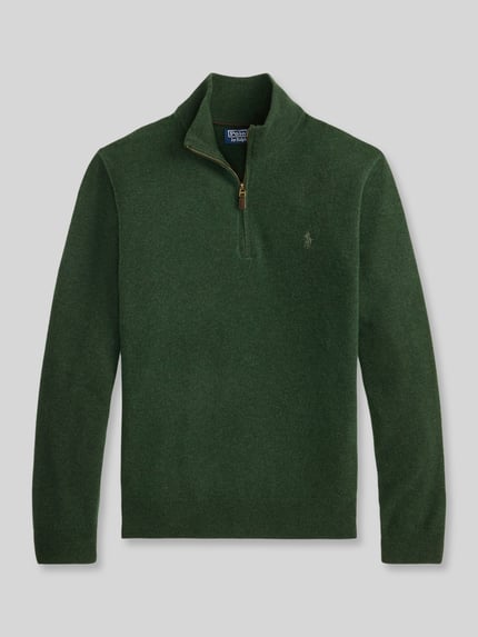 Polo Ralph Lauren Regular Fit Troyer aus reiner Wolle Dunkelgruen 2