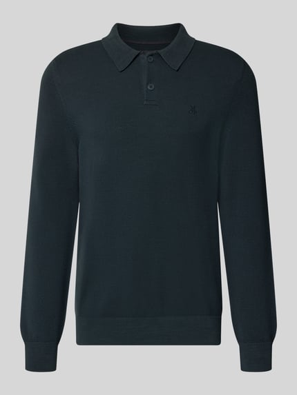 Produktfoto, sweter Regular Fit Pullover aus reiner Baumwolle von Marc O'Polo, ciemnogranatowy, prosty krój, dzianinowa tekstura, sweter z bawełny dla mężczyzn