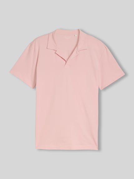 Tom Tailor regular fit poloshirt van katoenmix met resortkraag Felroze - 2