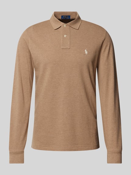 Polo Ralph Lauren Custom slim fit poloshirt met labelstitching Beige - 2