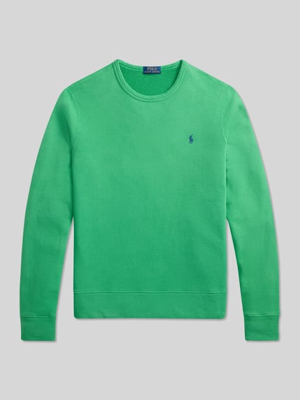 Produktfoto, Regular Fit Sweatshirt aus Baumwoll-Mix von Polo Ralph Lauren in Optik: Unifarben mit Logo-Stitching, Rundhals, Langarm, Gerippt, Sweat, Materialverarbeitung: Baumwoll-Mix