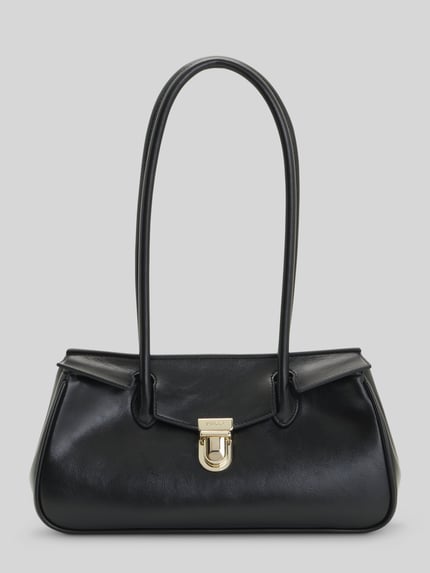 HUGO Umhängetasche mit goldfarbenem Drehverschluss Modell 'Quinley' Black 2