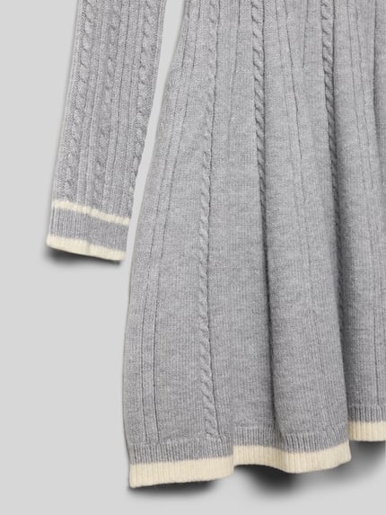 Mayoral Kleid mit Zopfmuster Mittelgrau Melange 2