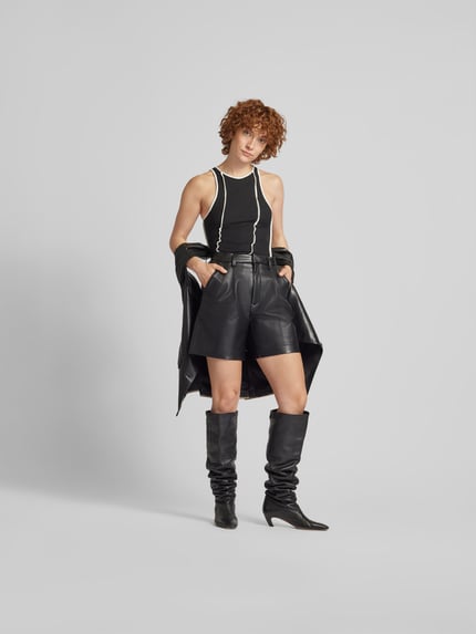 Nanushka Top met contrastkleurige siernaden Zwart - 1