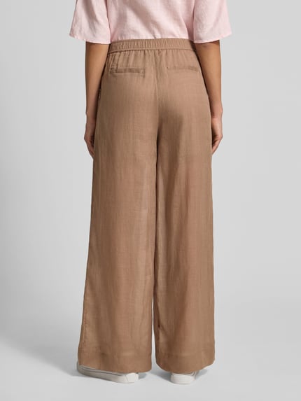 Christian Berg Woman Wide Leg Stoffhose mit elastischem Bund Mittelbraun 5