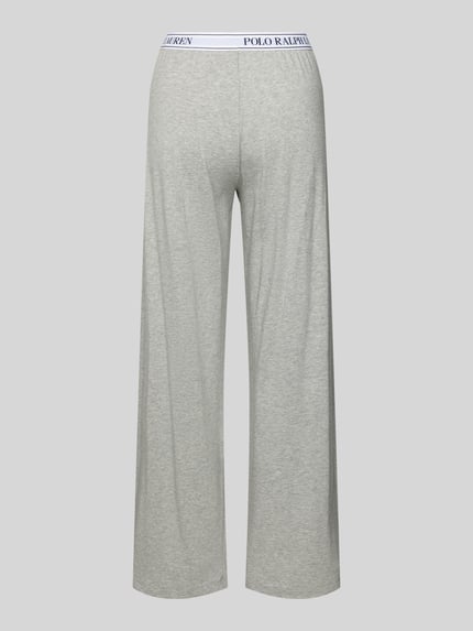 Polo Ralph Lauren Straight Leg Pyjama-Hose mit elastischem Label-Bund Hellgrau Melange 3