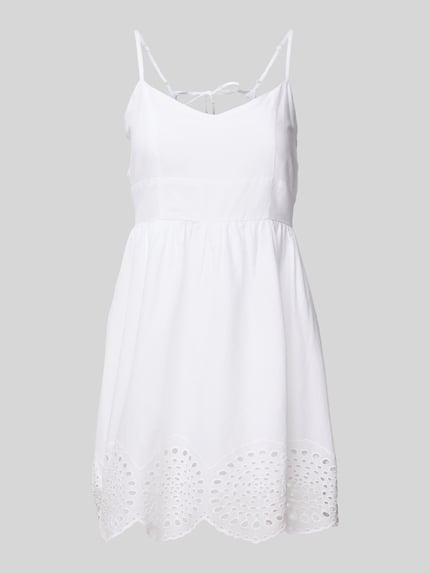 REVIEW Mini-jurk met cut-out en broderie anglaise Wit - 2