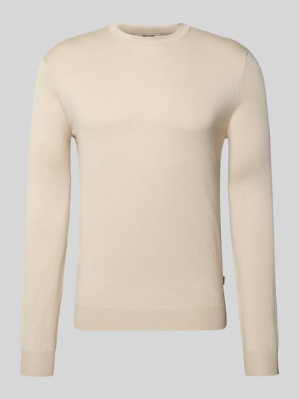 ONLY & SONS Regular Fit Strickpullover aus Viskose-Mix Modell 'WYLER' Beige 2