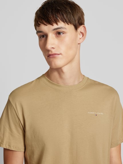 Tommy Jeans T-Shirt mit Label-Print Beige 3
