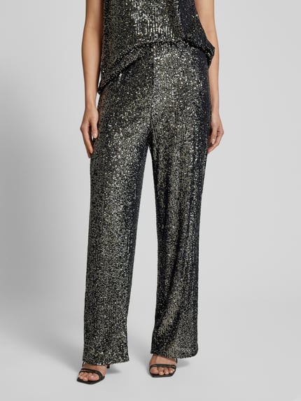 Street One Stoffen broek met pailletten Antraciet - 4