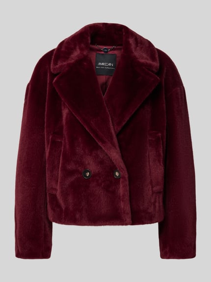 Marc Cain Jacke aus Kunstfell mit Reverskragen Bordeaux 2